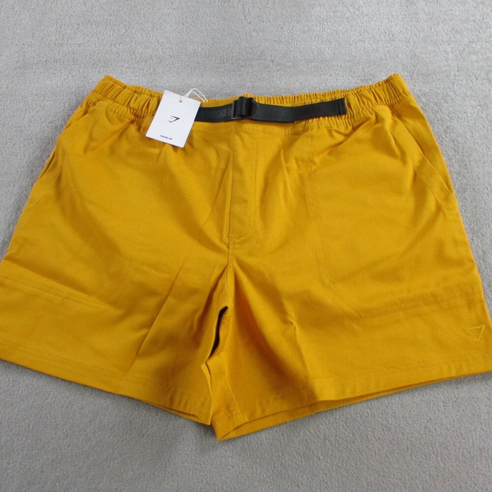 Gymshark Rest Day Woven Shorts Mens XL Burnt Yellow Belted Stretch Training NWT